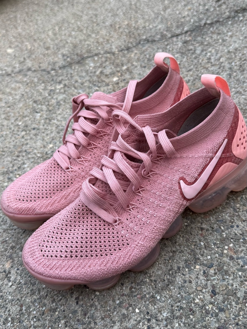 Nike Women’s Rose Pink Flyknit VaporMax Sneakers